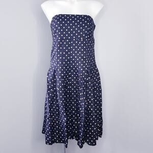 Tibi New York Strapless Silk Polka Dot Midi Dress Work to Cocktail Transition